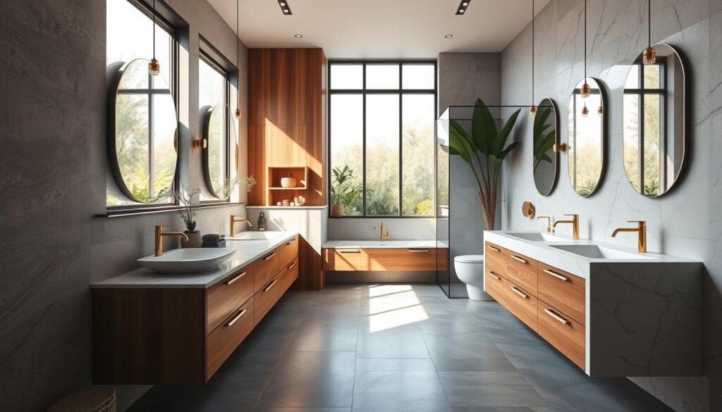 Mixing Materials in Bathroom Design
